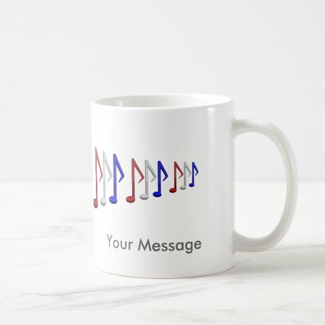 Caneca De Café Notas brancas e azuis vermelhas da escala da (Direita)