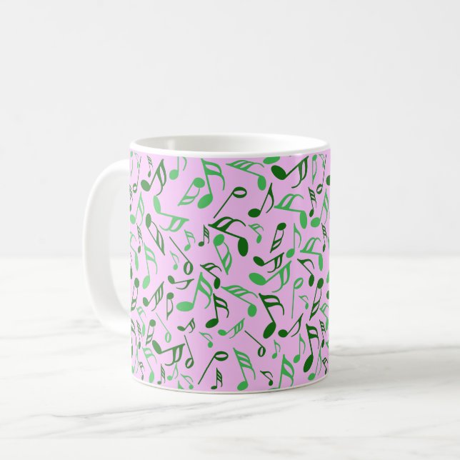 Caneca De Café Notas de música coloridas (Frente Esquerda)