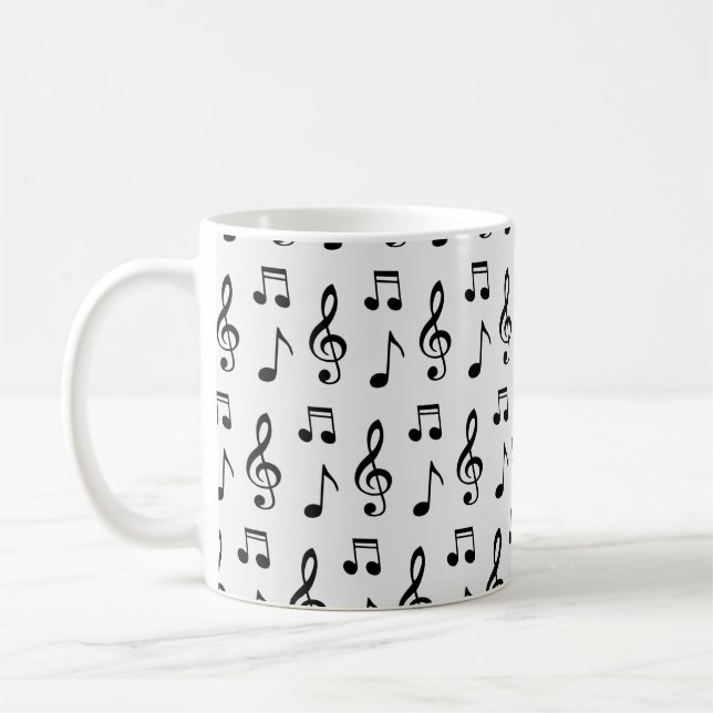 Caneca De Café Notas de Música Padrão Ininterrupto (Esquerda)