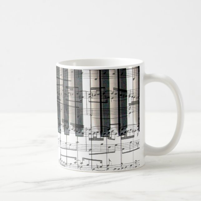 Caneca De Café notas de música piano (Direita)
