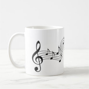 Caneca De Café Notas de Música Símbolo de Música que denota o 