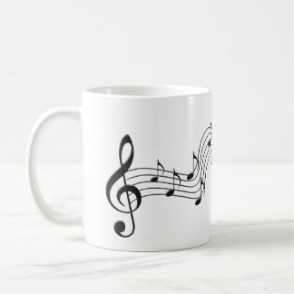 Caneca De Café Notas de Música Símbolo de Música que denota o mus