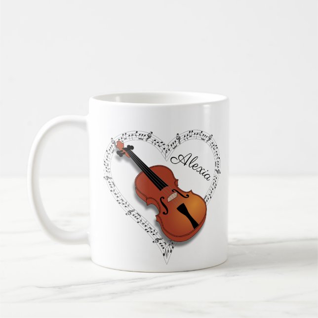 Caneca De Café Notas de Música Violino (Esquerda)