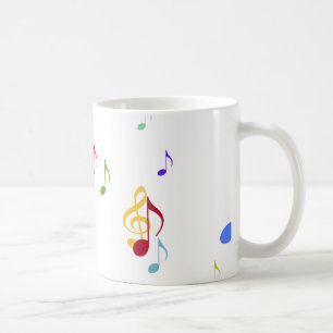 Caneca De Café notas musicais coloridas