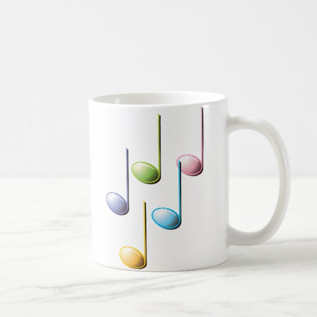 Caneca De Café Notas musicais coloridas (Direita)