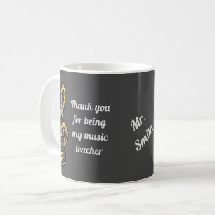 Caneca De Café Notas Musicais de Apreciação ao Professor de Músic
