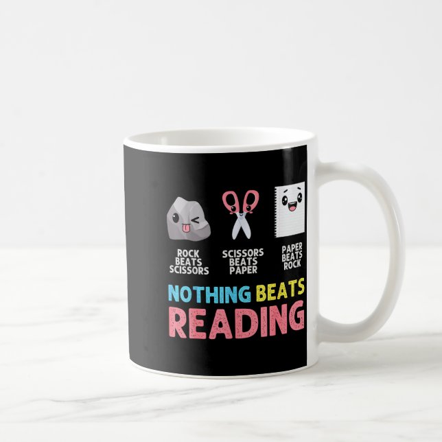 Caneca De Café Nothing Beats Reading Funny Rock Paper Scissors  (Direita)
