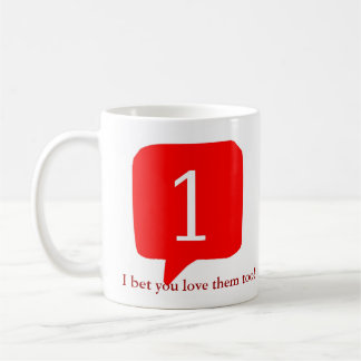 Caneca De Café Notificações, eu apostei que você os ama