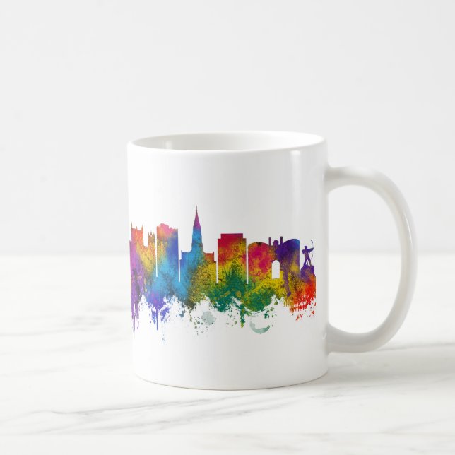 Caneca De Café Nottingham England Skyline (Direita)