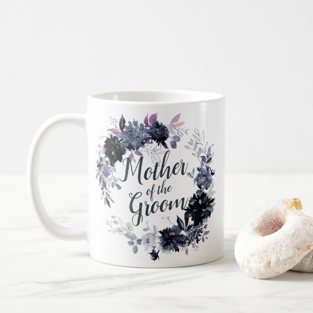Caneca De Café Noturna Floral Wreath Chic Mãe da Noite (Com Donut)