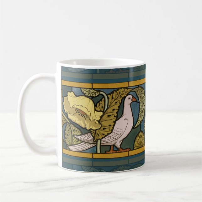 Caneca De Café Nouveau De Peixe Amarelo Azul-Pombo (Esquerda)