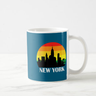 Caneca De Café Nova Camisa Silhueta da Cidade de York Arco-íris