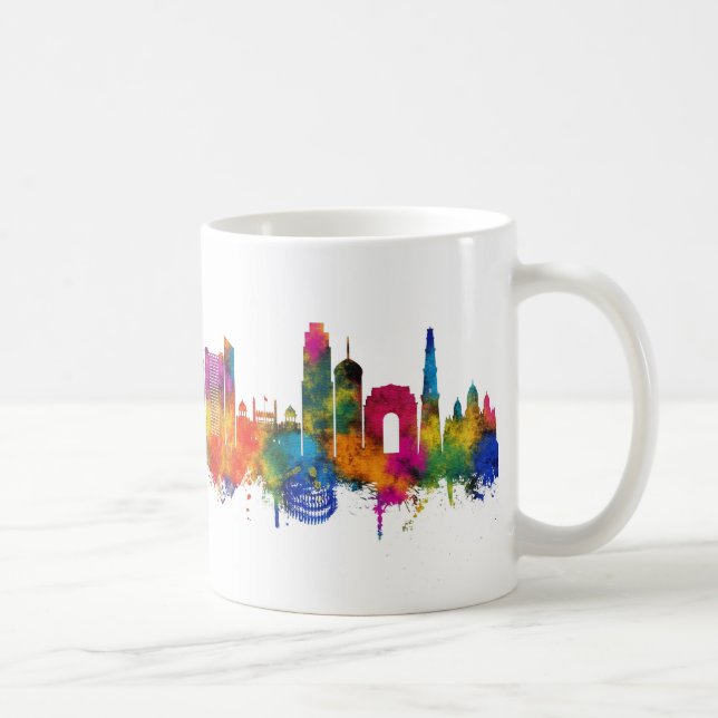 Caneca De Café Nova Deli India Skyline (Direita)