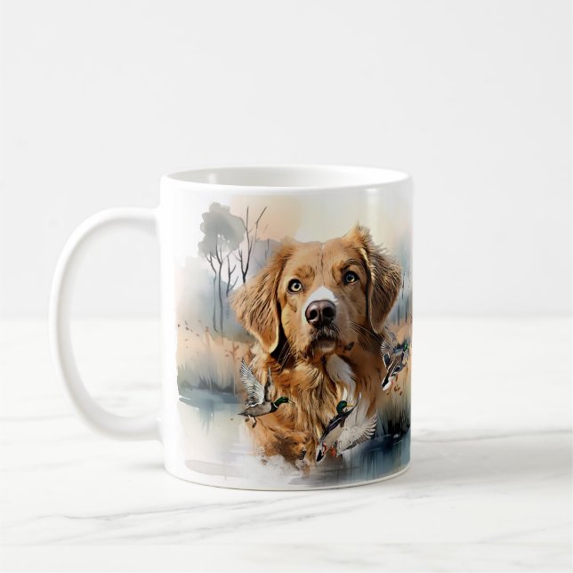 Caneca De Café Nova Escócia Duck Tolling Retriever, Arte (Esquerda)