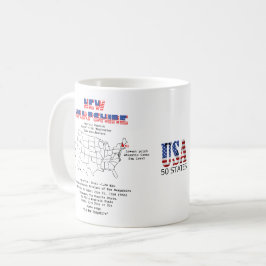 Caneca De Café Nova Hampshire, Estados Unidos, num mapa