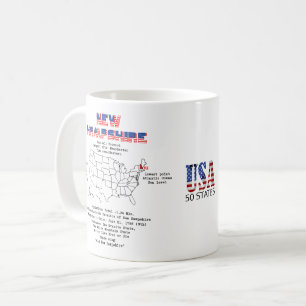 Caneca De Café Nova Hampshire, Estados Unidos, num mapa
