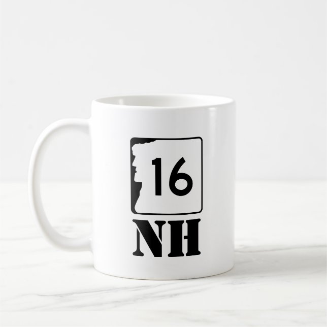 Caneca De Café Nova Hampshire Route 16 (Esquerda)