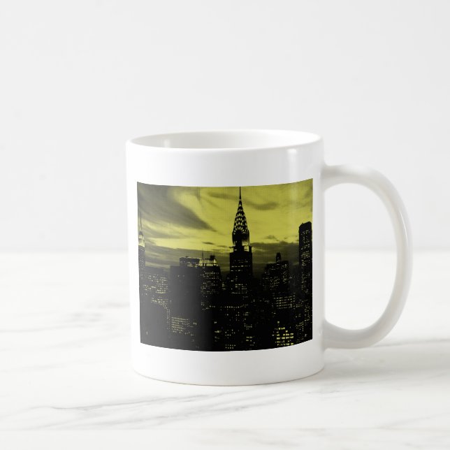 Caneca De Café Nova Iorque amarelo pontilhado preto (Direita)