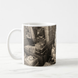 Caneca De Café Nova Iorque Manhattan - skyline aerial preto