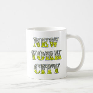Caneca De Café Nova Iorque Silver Dourados Brilhos