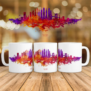 Caneca De Café Nova Iorque Skyline Watercolor em branco