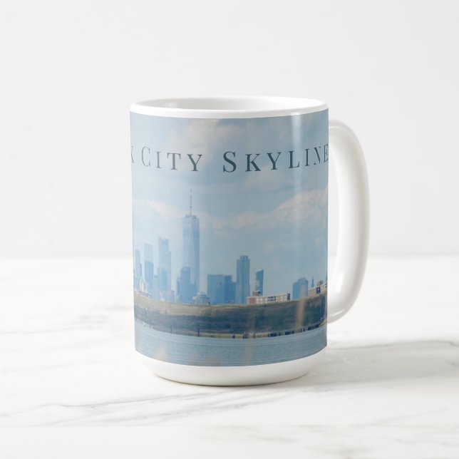 Caneca De Café Nova Iorque Sunny Skyline Harbor (Frente Esquerda)