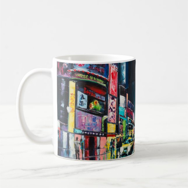 Caneca De Café "Nova Iorque", uma vista noturna de Nova Iorque, (Esquerda)
