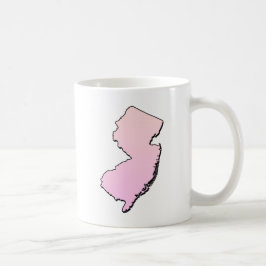 Caneca De Café Nova Jersey - Contorno Rosa