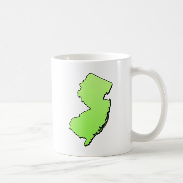 Caneca De Café Nova Jersey Light Green Outline (Direita)