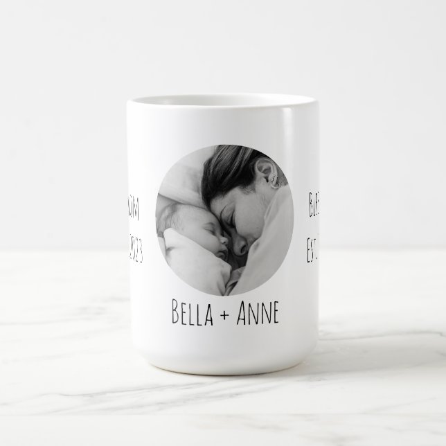 Caneca De Café Nova Mãe|Nomes Personalizados| Uma Foto (Centro)