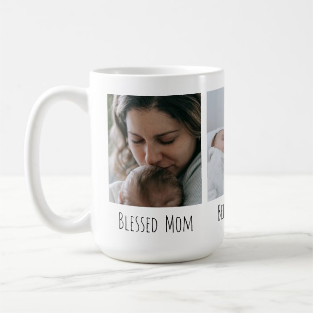 Caneca De Café Nova mãe| Primeira mãe| Três Fotos (Esquerda)