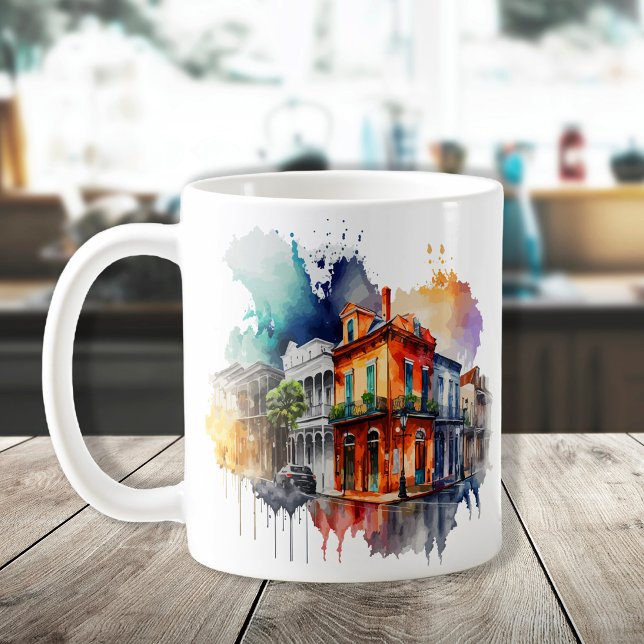 Caneca De Café Nova Orleans Nola Louisiana - Aquarela (Criador carregado)