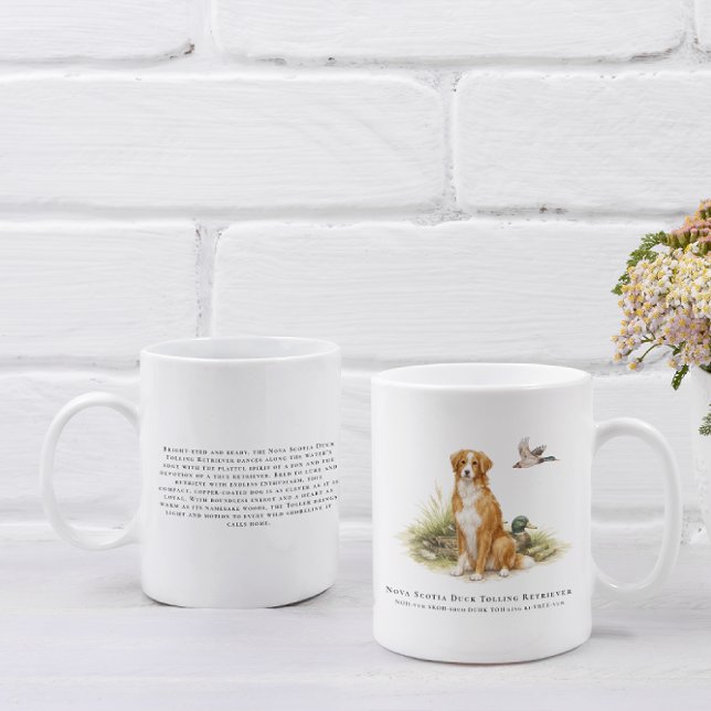 Caneca De Café Nova Scotia Duck Toller Dog & Breed Quote (Criador carregado)