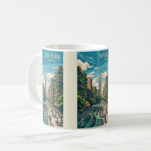 Caneca De Café Nova York A Cidade Jardim Arte de Poster de Viagem
