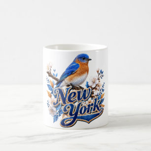 Caneca De Café Nova York Botânica do Pássaro Azul Oriental