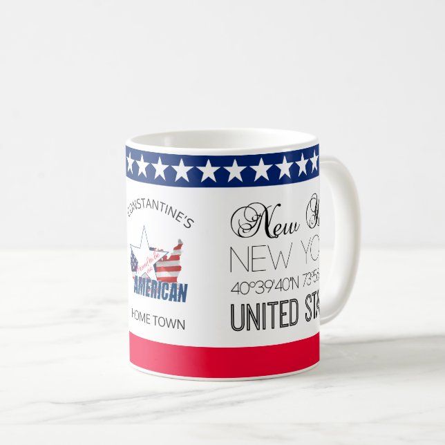 Caneca De Café Nova York, Estados Unidos elegante (Frente Esquerda)