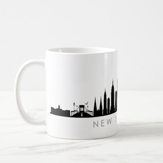 Caneca De Café NOVA YORK NYC Manhatten EUA City Skyline Silhouett (Esquerda)