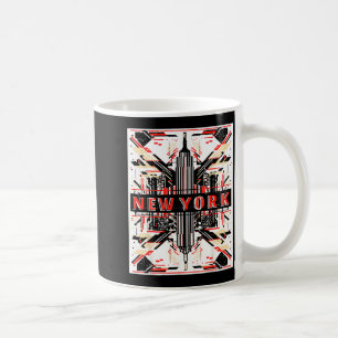 Caneca De Café Nova york silhueta punk grunge vintage retro grafi