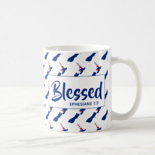 Caneca De Café NOVA ZELÂNDIA Benditos Efésios Escrito Sagrado Cr