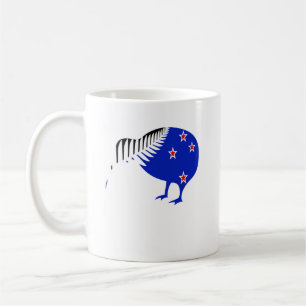 Caneca De Café Nova Zelândia, Kiwi Bird, Silver Fern