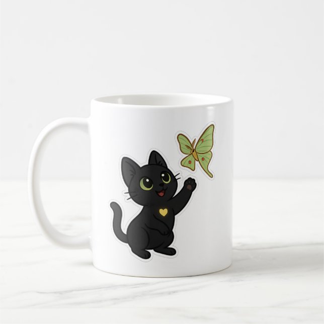 Caneca De Café NovaCatAdventures  and Lunar Moth Frolics v2 mug (Esquerda)