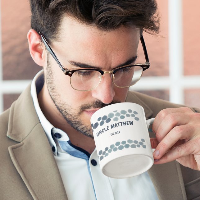 Caneca De Café Novas Bolinhas Azuis do Tio Abstrato Personalizada (Criador carregado)