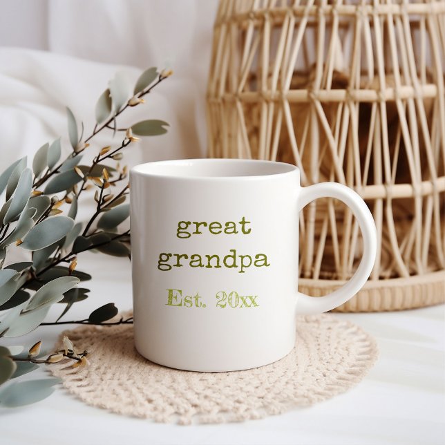 Caneca De Café Novas estatísticas de natalidade do vovô Excelente (Great Grandpa baby birth announcement mug)