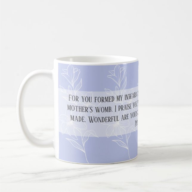 Caneca De Café Novas mães Salmo 139:13–14 (Esquerda)
