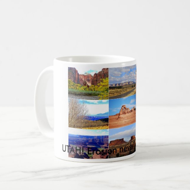 Caneca De Café Nove ícones da paisagem de Utá (Frente Esquerda)