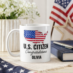 Caneca De Café Novo Cidadão Americano Orgulhoso – Mapa Americano