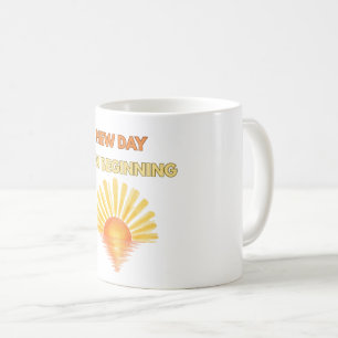 Caneca De Café Novo Dia Novo Começo Citação Inspiradora Nascer do