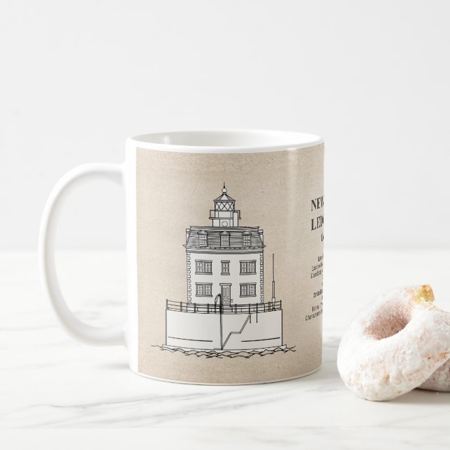 Caneca De Café Novo farol de Londres - Connecticut - SBD (Com Donut)