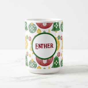 Caneca De Café Novo México Enfeites de natal Zia Red Green Blue