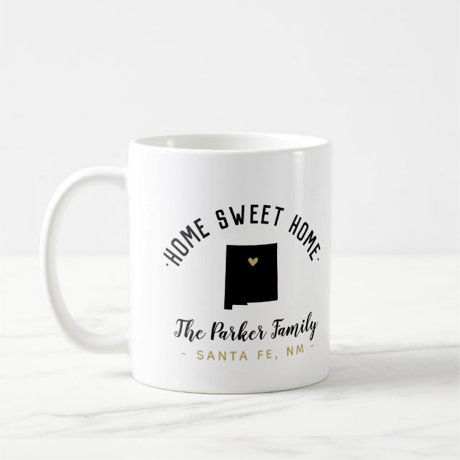 Caneca De Café Novo México Home Sweet Família Monograma Mug (Esquerda)